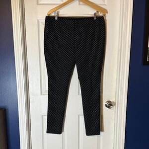 Ann Taylor Black Cropped Pants with White Dots